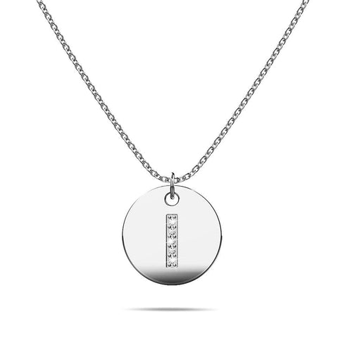 Initials Fabulous Alphabet Letter Necklace White Gold Layered Steel Jewellery